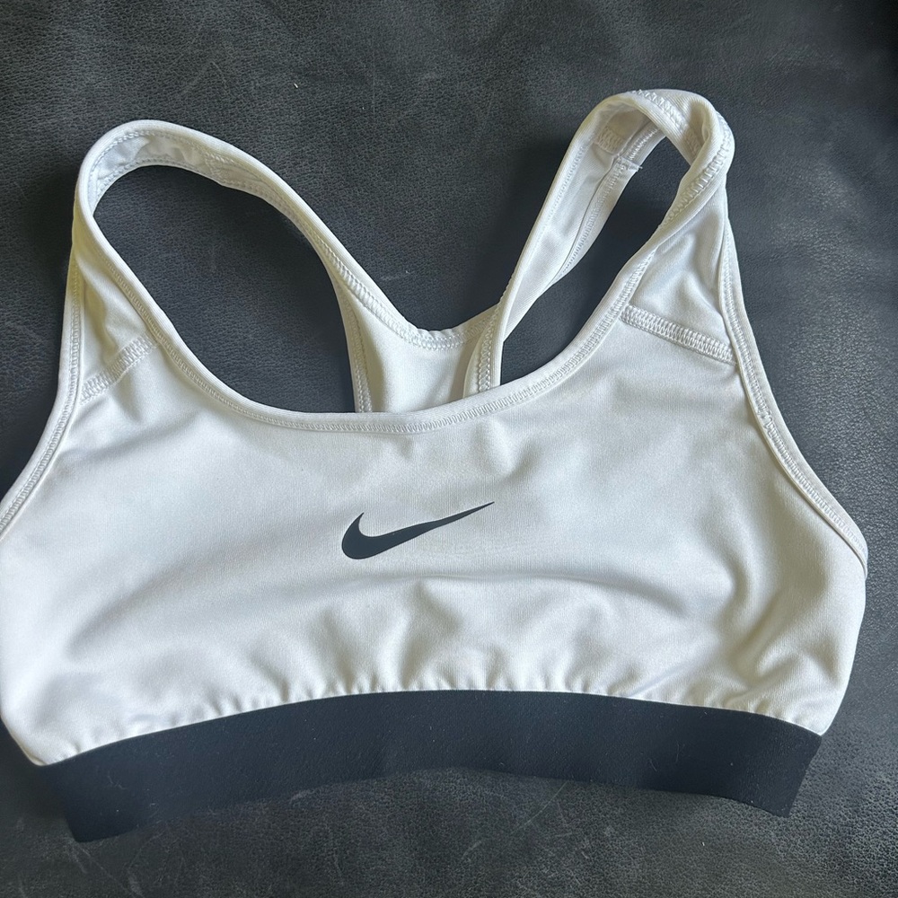 Nike Women's White and Black Sports Bra